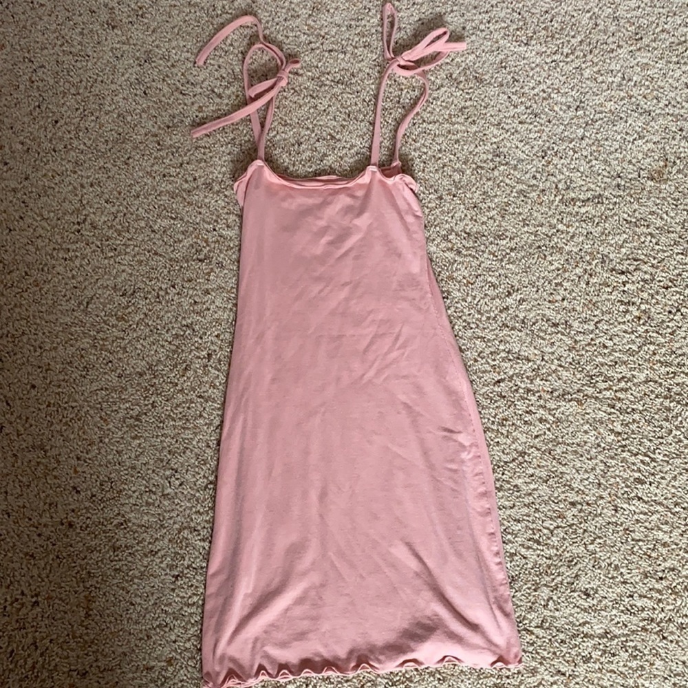 Handmade Etsy Organic Cotton Bamboo Dress Pink XS